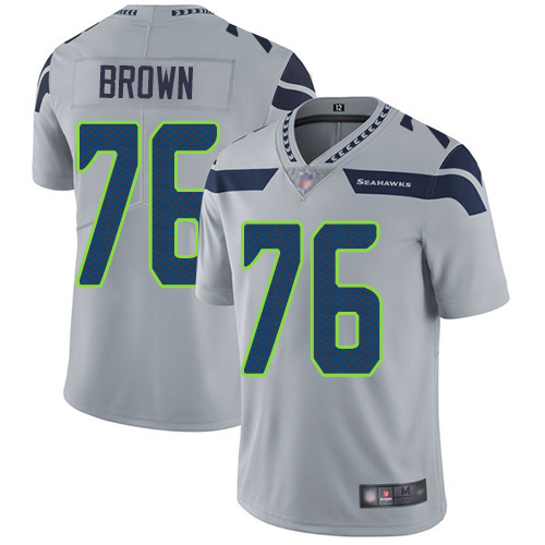 Seattle Seahawks Limited Grey Men Duane Brown Alternate Jersey NFL Football #76 Vapor Untouchable